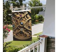 Bandiera Banner 3 x 6 m bandiere da giardino a doppia faccia resistente allo sbiadimento bandiera per esterni bandiera di benvenuto cortile Cool Steampunk ingranaggi banner di auguri personalizzato