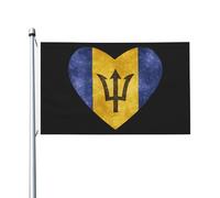 Bandiera Barbados Heart 3x5FT, bandiera da giardino per esterni con occhie