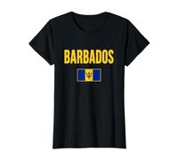 Bandiera Barbados Il Tridente Rotto Maglietta con Stampa Grafica Economica