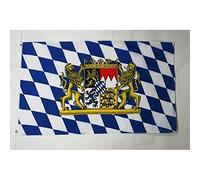 BANDIERA BAVIERA CON LEONE 90x60cm - BANDIERA BARAVESE CON STEMMA - GERMANIA 60 x 90 cm - AZ FLAG