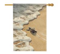 Bandiera Beach Turtle Sandy Shore Summer Sea Animal Stagione Bandiera Tessuto Da Esterno Striscione All'Aperto, Per Eventi, Balcone, All'Aperto Al Coperto, 30x45cm