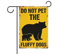 Bandiera Bear Do Not Pet The Fluffy Dogs Della Brezza Tessuto Da Esterno Striscione All'Aperto, Per Feste Estive, Eventi, Balcone, 30x45cm