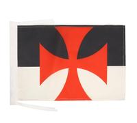 AZ FLAG Bandiera BEAUCEANT Cavalieri Templari 45x30cm - BANDIERINA Ordine del Tempio 30 x 45 cm cordicelle