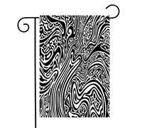 Bandiera Beautiful Random Dramatic Abstract Trippy Print Pattern Vivid Shape Water Graphic Black Resistente Alle Intemperie Striscione All'Aperto, Per Eventi, Feste Estive, 30x45cm