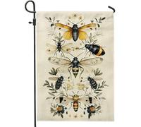 Bandiera Bee Butterfly Yellow Flower Insect con Occhielli Bandiere Stampa Bandierine della Decorazione per Decorazione Parata 30x45cm