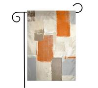 Bandiera Beige Brown Gray Home Modern Interior Gallery Abstract Textured Wall Painting Decor Artwork Rinforzata Striscione All'Aperto, Per Feste Estive, Feste Strada, 30x45cm