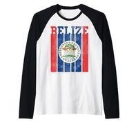 Bandiera Belize Belizean Pride Vintage Maglia con Maniche Raglan