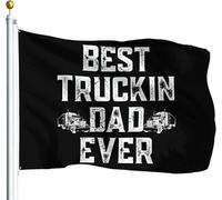 Bandiera Best Truckin Dad Ever Stagione Bandiera 2 Occhielli Metallici Resistente Alle Intemperie Striscione All'Aperto, Per Feste Estive, Eventi, Giardino, 90x150cm
