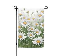 Bandiera bianca con margherite per tutte le stagioni, decorazione da giardino per terrazze