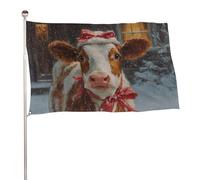 Bandiera bianca e marrone della mucca 3x5 Ft Outdoor Garden Bandiere Banner Decor Per Cortile Portico Prato Fattoria