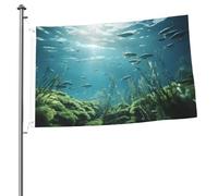 Bandiera bifacciale 2x3 luce solare diretta sul fondo del mare - Striscione esterno resistente e decorativo, ideale per giardino, camera da letto e decorazione per feste