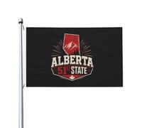 Bandiera bifacciale Alberta 51° Stato 3x5 in poliestere resistente con colori vivaci per interni ed esterni.