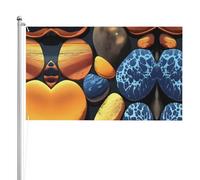 Bandiera bifacciale con ciottoli gialli, 0,9 x 1,5 m, bandiera esterna a triplo strato pesante, 0,9 x 1,5 m, striscione da giardino in poliestere.