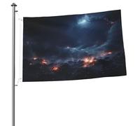 Bandiera bifacciale con montagne ricoperte di starlight 2 x 3 - Striscione resistente e decorativo per esterni, ideale per giardino, camera da letto e decorazione per feste