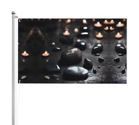 Bandiera bifacciale con pietra misteriosa nera a forma di cuore, 0,9 x 1,5 m, bandiera da giardino in poliestere pesante a triplo strato, 0,9 x 1,5 m.