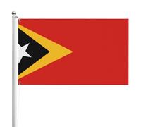 Bandiera bifacciale della Repubblica Democratica di Timor Est, 9 x 1,5 m, bandiera da esterno a tre strati, in poliestere, da giardino, 0,9 x 1,5 m.