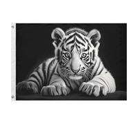 Bandiera Big Cat Blue Eyes Stagione Bandiera Prova Di Sbiadimento Tessuto Da Esterno Striscione All'Aperto, Per Celebrazioni, Eventi, Feste Estive, 90x150cm