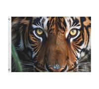 Bandiera Big Cat Portrait Face Bandiera Di Benvenuto Rinforzata Colori Vivaci Striscione All'Aperto, Per Eventi, Giardino, Balcone, 90x150cm