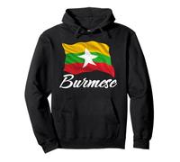 Bandiera birmana del Myanmar Uomini Donne Bambini Asia Birmania Felpa con Cappuccio