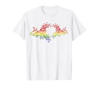 Bandiera bisessuale LGBT con fiore Sakura e cuore del gay pride sottile Maglietta