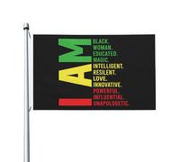 Bandiera Black Women Educated Magic Intelligent Resilent Love Innovative Banner Stagionali Appendere Bandiere Da Giardino Per Celebrazione Parete Estiva 90X150Cm