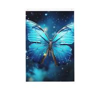 Bandiera blu con farfalla stellata di benvenuto da giardino 0,6 x 9,6 m su entrambi i lati nessuna dissolvenza bandiere per casa cortile sfondo foto banner per feste per cortile portico prato