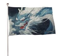 Bandiera blu e bianca del drago in stile cinese 3x5 Ft Outdoor Garden Bandiere Banner Decor Per Cortile Portico Prato Fattoria