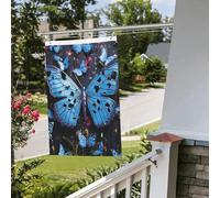 Bandiera blu farfalla acqua 2 x 3 m all'aperto interni primavera estate autunno inverno giardino bandiere con occhiello verticale su entrambi i lati bandiere per le vacanze banner per decorazioni da
