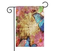 Bandiera Blue Stripes Texture Vintage Butterfly Grunge Artistic With Paper Page Stylish Textured Decorazione Stagione Bandiera, Per Feste Estive, Eventi, 30x45cm