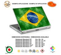 Bandiera Brasile adesivo notebook tablet brasil flag sticker print pvc 1 pz.