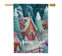 Bandiera Bread Christmas Candy Cane Xmas Tree Red Bandiere Da Giardino Doppia Cucitura Con Occhielli Flag Per Giardino Celebrazione Interno 70X102Cm