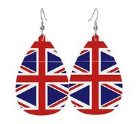 Bandiera Britannica Gran Bretagna Inglese Inghilterra Donna Orecchini Ecopelle Orecchino Goccia Pendenti