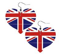 Bandiera Britannica Gran Bretagna Inglese Inghilterra Donna Orecchini Ecopelle Orecchino Goccia Pendenti