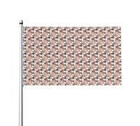 Bandiera britannica vintage a tema Londra con iscrizioni, 3x5 piedi - Include 1 bandiera (asta inclusa) Outdoor Trendy