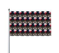 Bandiera britannica vintage a tema Londra con iscrizioni, 3x5 piedi - Include 1 bandiera (asta inclusa) Outdoor Trendy