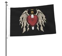 Bandiera Broken Hearts And Wing Stagione Bandiera Prova Di Sbiadimento Colori Vivaci Striscione All'Aperto, Per Eventi, Feste Estive, All'Aperto Al Coperto, 90x150cm