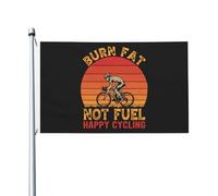 Bandiera Brucia I Grassi, Non Il Carburante, Pedala Felicemente Personalizzata Garden Flag Doppie Cuciture Bandiere Pirata Per Parata Home Eventi 3X5Ft