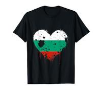 Bandiera Bulgaria Vintage Cuore Bulgaro Orgoglio Bulgaro Radici Bulgari Maglietta