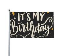 Bandiera "Buon compleanno, birra e corona", 3x5 piedi, per esterni, giardino, prato, decorazione per le feste, striscione, taglia unica