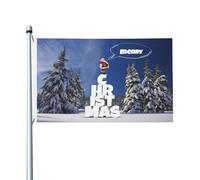 Bandiera Buon Natale Babbo Natale Pino Neve Durevole Garden Flag Occhielli In Metallo Bandiere Pirata Per Marce Raduni Interno 3X5Ft