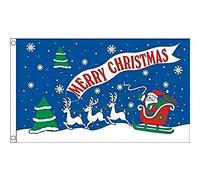 BANDIERA BUON NATALE BLU 90x60cm - BANDIERA AUGURI DI MERRY CHRISTMAS 60 x 90 cm - AZ FLAG