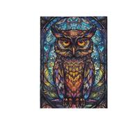 Bandiera Burlap Flag Stained Glass Window Owl Bandiera Di Benvenuto Decorazione Striscione All'Aperto, Per All'Aperto Al Coperto, Giardino, Celebrazioni, 30x45cm