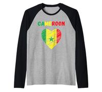 Bandiera Camerun Holiday Camerun Cuore Camerun Bandiera Camerun Maglia con Maniche Raglan