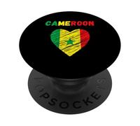 Bandiera Camerun Holiday Camerun Cuore Camerun Bandiera Camerun PopSockets PopGrip Adesivo