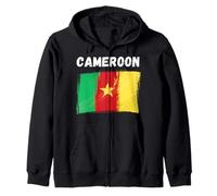 Bandiera Camerun Vacanza Vintage Grunge Camerun Bandiera Felpa con Cappuccio