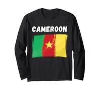 Bandiera Camerun Vacanza Vintage Grunge Camerun Bandiera Maglia a Manica