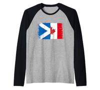 Bandiera Canada Scozia per Orgoglioso Scozzese Canadese Maglia con Maniche Raglan