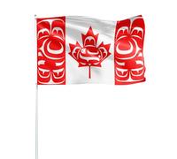 Bandiera Canada Stick | Bandiera indigena canadese da 150 cm | Decorazione per feste in Canada Day | Bandiere in poliestere impermeabile con doppia cucitura, stampa resistente ai raggi UV, occhielli