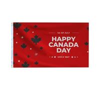 Bandiera canadese 90 x 150 cm, in poliestere resistente, ideale per il giorno del Canada NTf280 (rosso, 150 x 90 cm)