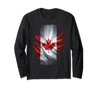 Bandiera canadese del Canada - Grafica a colori di sfondo fresco Maglia a Manica